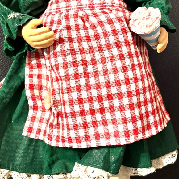 2 Santa Claus Hand Painted Fabric Mache,Christmas”Lady Sweets"Fabriche Sculpture - Picture 7 of 9